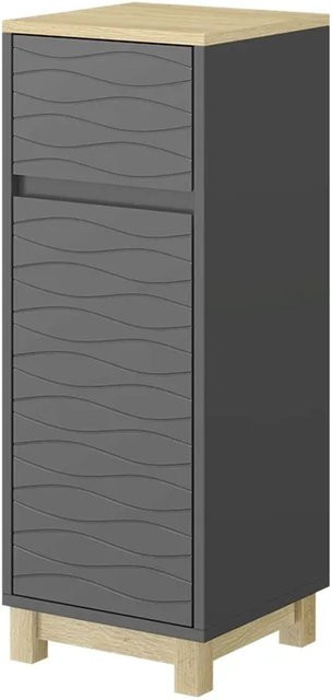 Vicco Midischrank Livia Anthrazit mit Schubladen und Türen, B/T/H: 30 x 30 x 80 cm - Bild 1
