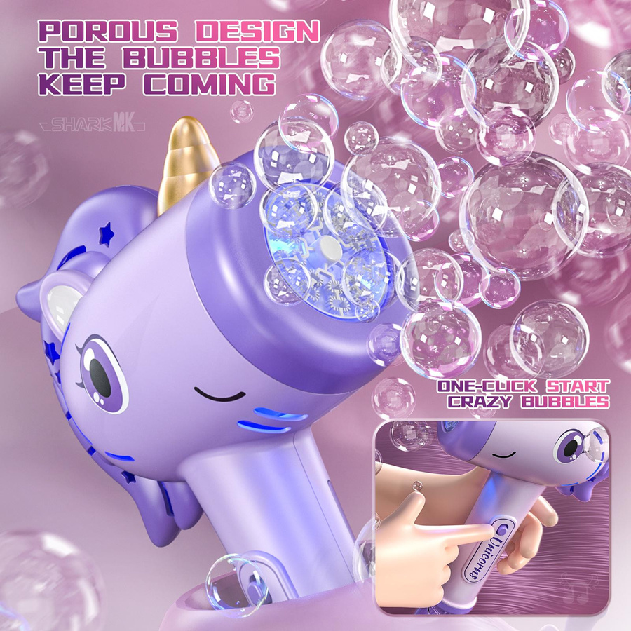 Yiran toy Weihnachts-Einhorn Elektrische Seifenblasenpistole mit Licht - Bild 2