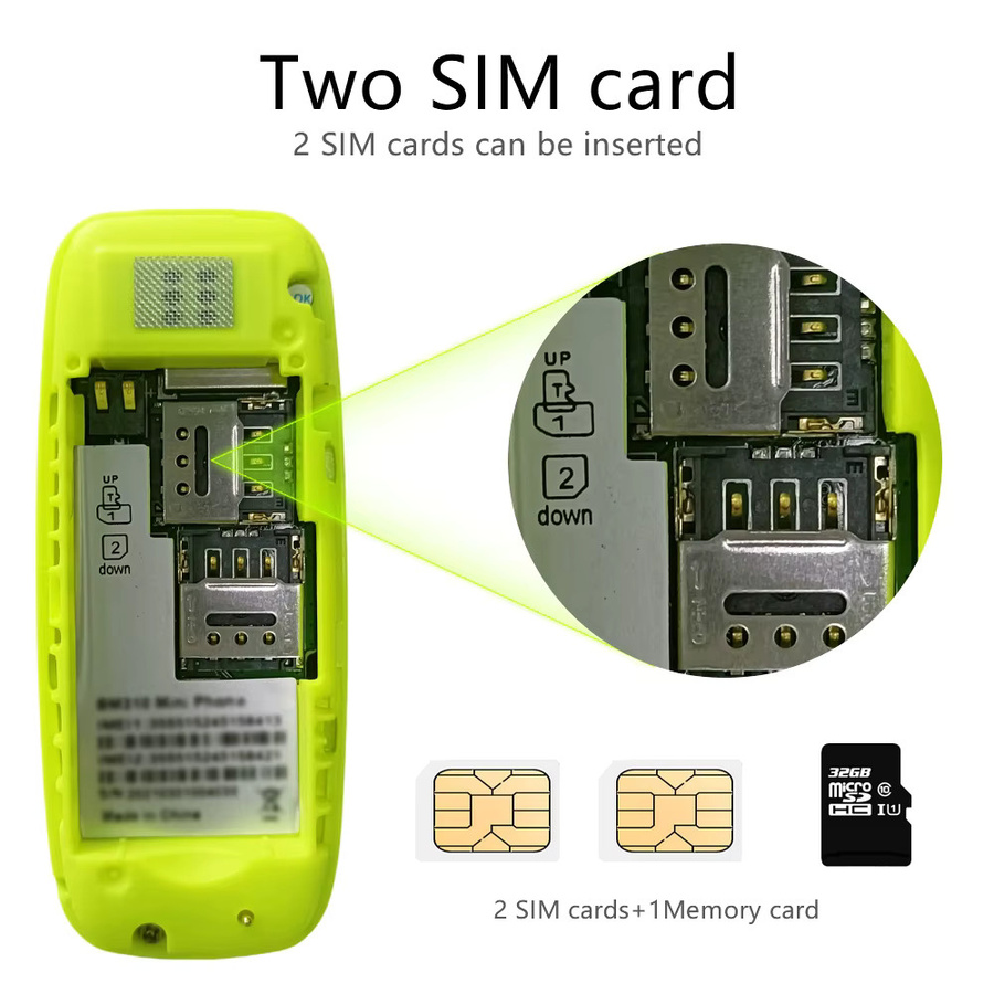SERVO Mini-Handy mit Tasten in Weiß mit Bluetooth, Dual-SIM und Kamera als kompaktes Taschentelefon für Sport und unterwegs - Bild 3