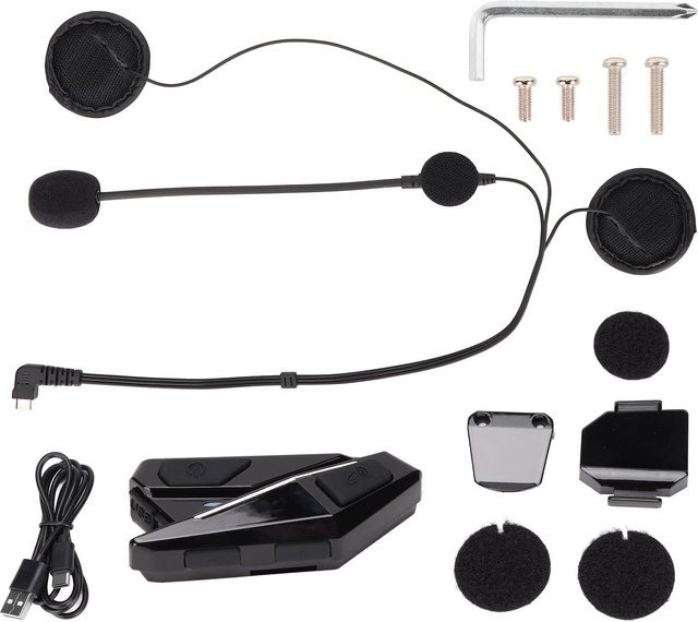 OutsideWorld Bluetooth Motorradhelm Headset mit Rauschunterdrückung und wasserdichter Bauweise in Schwarz - Bild 1