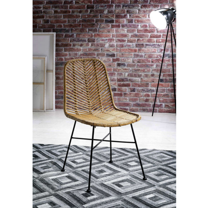 SIT-Möbel Rattan Stuhl-Set 2er-Set in Beige aus Rattan und Metall, B/H/T: 44 x 87 x 57 cm - Bild 2