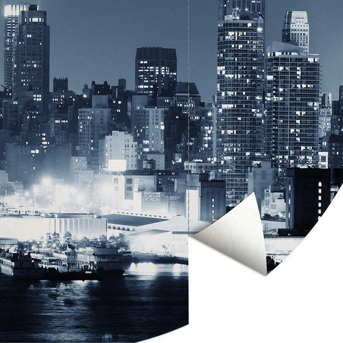 K&L Wall Art Vliestapete Runde New York Skyline Stadt, mehrfarbig, matt - Bild 3