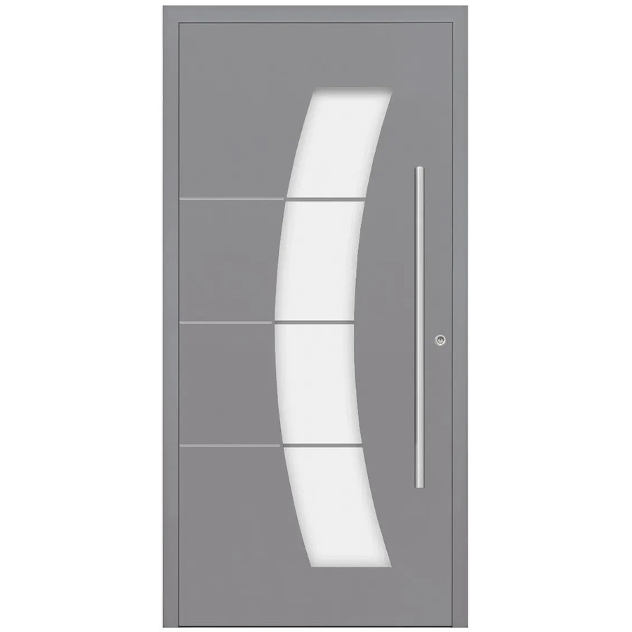 Splendoor Aluminium-Haustür Moderno M340 Premium in Silbergrau Metallic mit Glaseinsatz, B: 110 cm, H: 210 cm, DIN Links - Bild 2