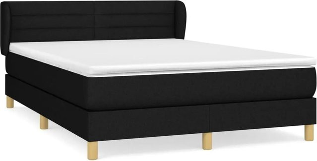 vidaXL Boxspringbett mit Matratze Hybrid-Design in Schwarz, B/T: 140 x 190 cm - Bild 1
