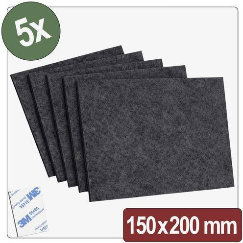 Quadrios 26SA139 Filzgleiter selbstklebend rund Schwarz 5 Stück Durchmesser: 2 cm, Höhe: 0,4 cm - Bild 1