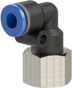 Riegler L-Steckverschraubung Blaue Serie, drehbar, G 1/2 innen, Durchmesser 8 mm, blau - Bild 1