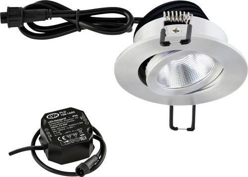EVN PC650N91440 LED-Einbauleuchte in Silber, runde Aluminium-Leuchte mit 8,4W und IP65 Schutzart - Bild 1
