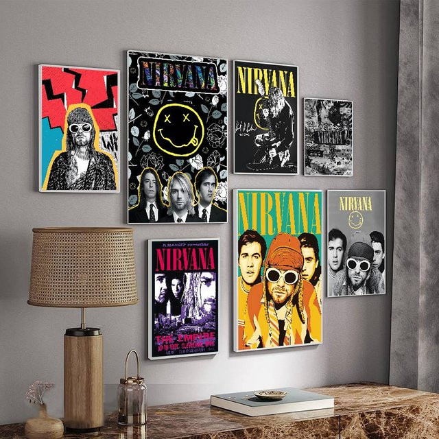 Potdemiel Kurt Cobain Nirvana Anime Poster Aufkleber, wasserfestes Papier, Multicolor, rechteckig - Bild 1