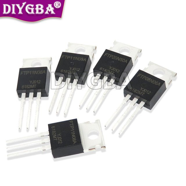 10 Stück DIYGBA Chipsatz FTP08N06A TO-220 in Schwarz - Bild 1