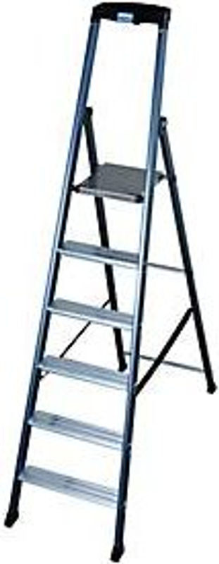 Krause Stufen-Stehleiter MONTO SePro S aus Aluminium in Silber mit 6 Sprossen - Bild 3