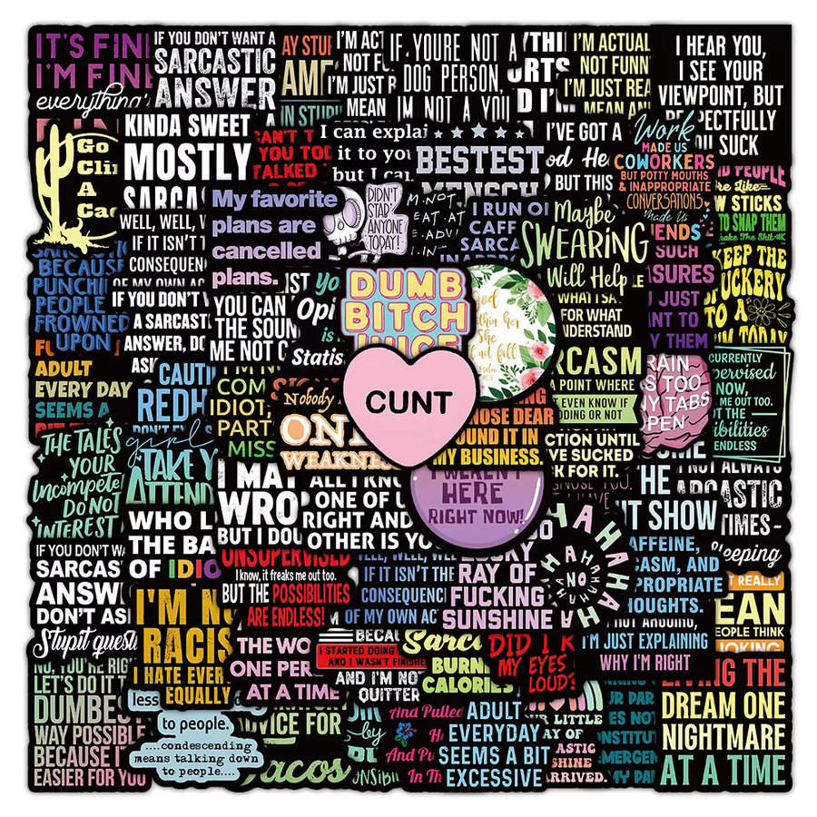 102 Stück englische Kurzsatz-Aufkleber mit inspirierenden und motivierenden Zitaten in Multicolor von AufnahmeYourLife Store - Bild 1