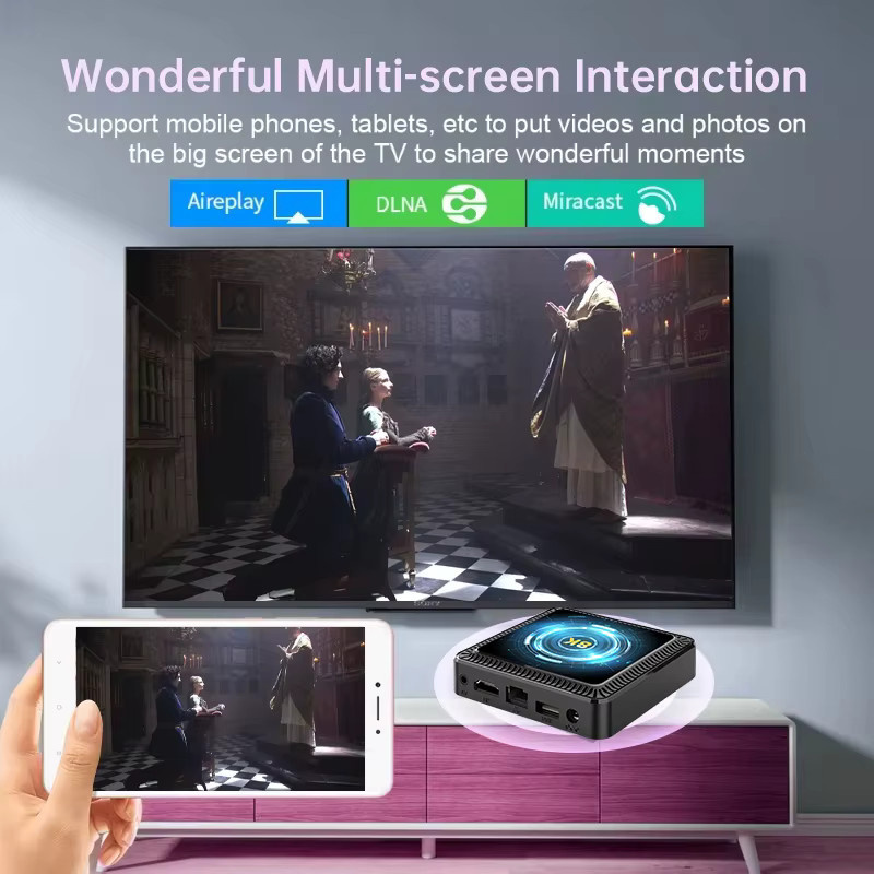 UOSU Smart TV Box Q19 mit Android 16, Allwinner H618 Quad-Core Prozessor, 8GB RAM + 256GB Speicher, Dual Wifi6, 4K UHD & 8K Video Unterstützung, Google Sprachassistent, Schwarz - Bild 5
