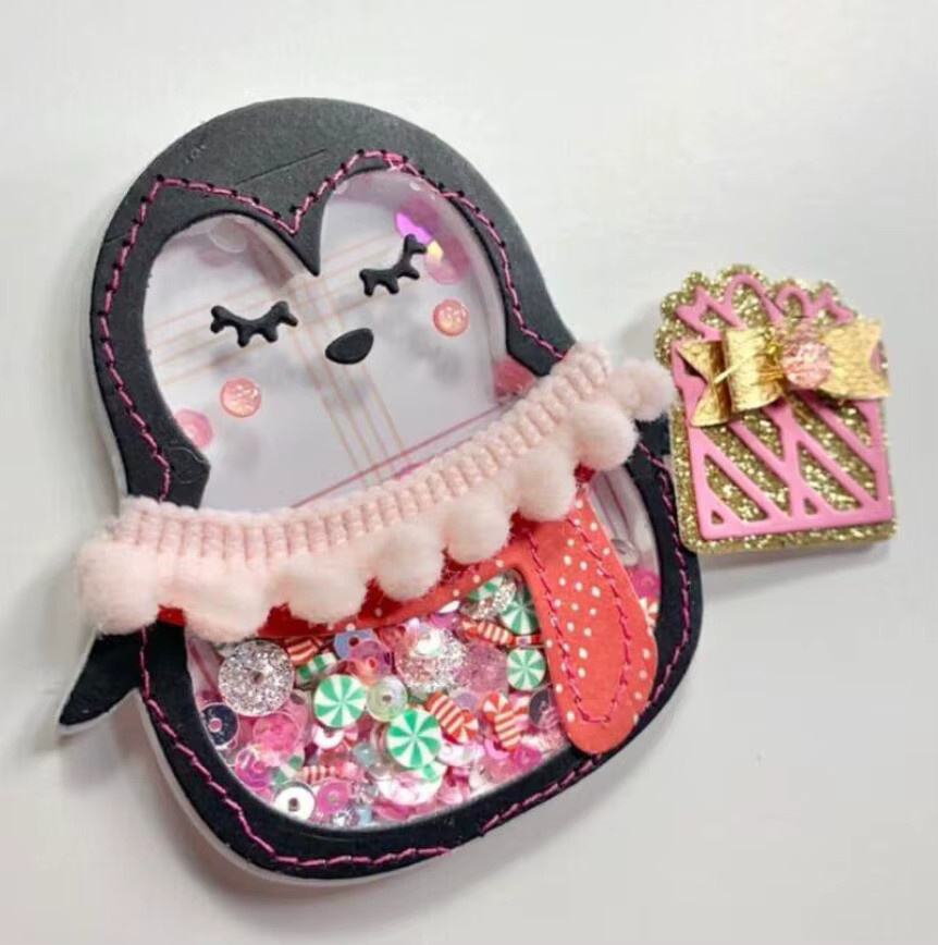Metall Stanzschablonen Set mit Tierformen Pinguin Vogel Frosch Affe Pferd für Scrapbook und Papierhandwerk - Bild 2