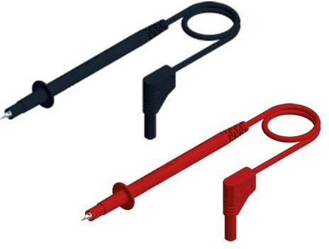 Hirschmann Test & Measurement PL 2600 S W SET Sicherheits-Messleitungs-Set mit Lamellenstecker 4mm und Prüfspitze, Länge: 1.00 m, Schwarz, Rot - Bild 1