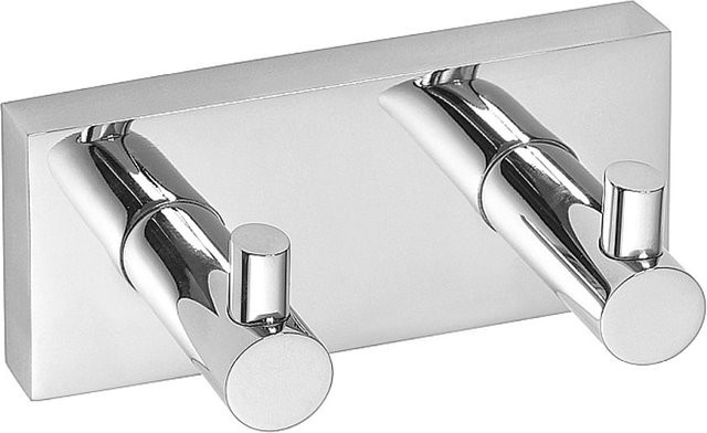 Brillantbad META Doppelhaken aus Messing in Chrom poliert, B/H/T: 12,0 x 5,5 x 5,0 cm - Bild 1