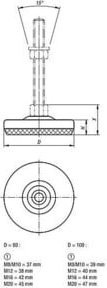 KIPP Teller für Stellfüße aus Edelstahl und Gummi, Farbe Silber, Durchmesser: 100 mm - Bild 1