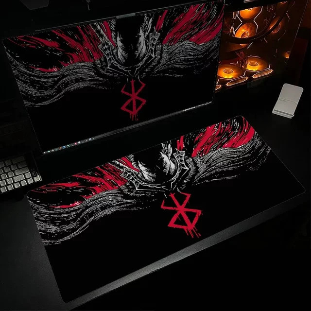 Varmilo Mauspad Berserk Guts Anime Design in Schwarz als Gaming Schreibtischunterlage - Bild 1