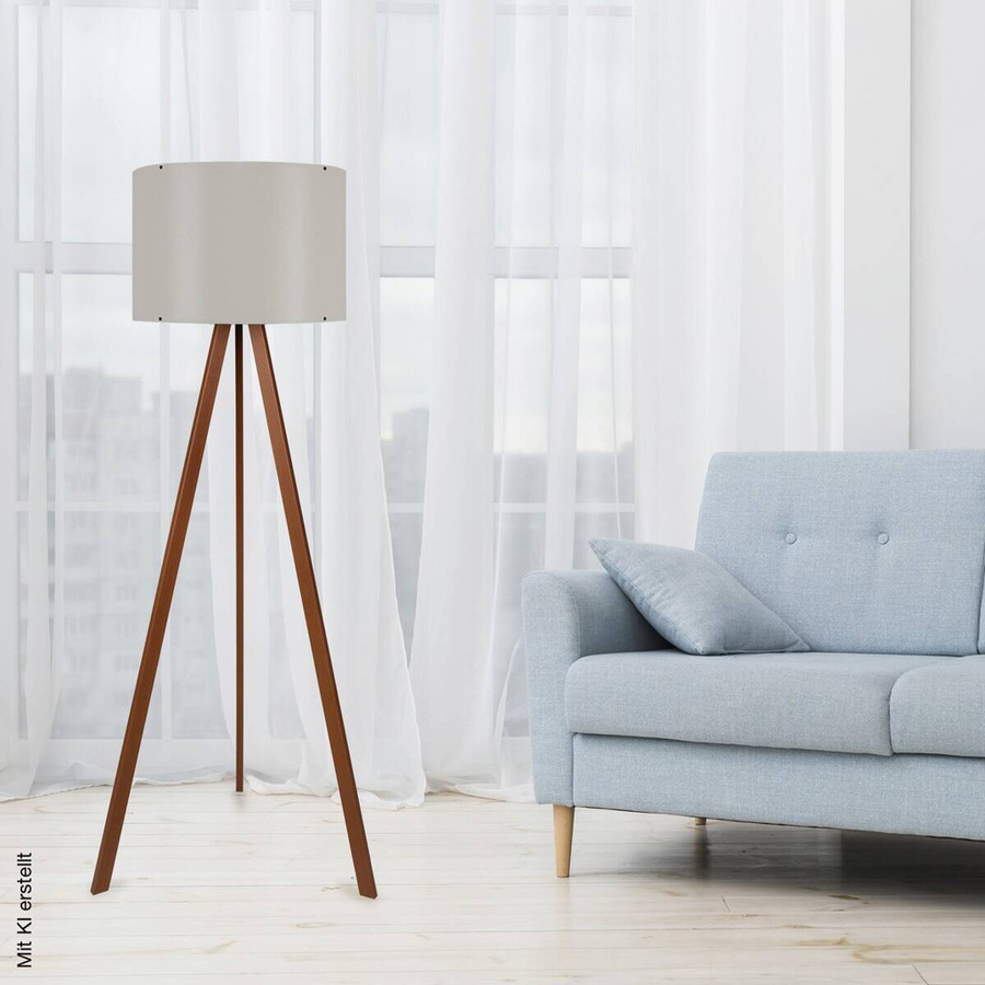 Opviq Stehlampe in Braun und Beige mit E27 Fassung, B/H/T: 38 x 140 x 38 cm - Bild 2