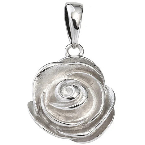 Colfem Anhänger Rose, 925 Silber, rhodiniert, mattiert, Unisex - Bild 1