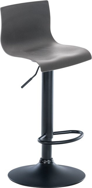 CLP Barhocker Hover in Schwarz mit Lehne, drehbarer Kunststoff-Sitzfläche und Metallgestell, höhenverstellbarer Barstuhl im modernen Design - Bild 1