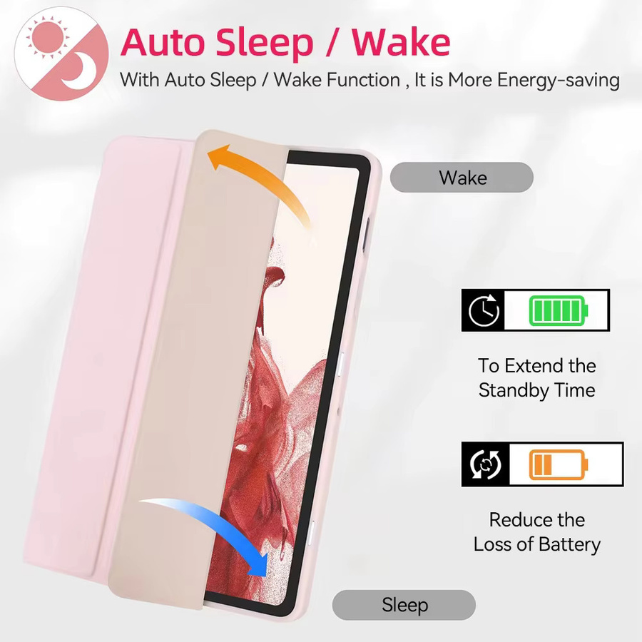Samsung Tablet Hülle mit Stiftschlitzabdeckung für Tab S6 Lite, S7, S8, S9, S10 Serie und A9 Plus, Blau und Pink - Bild 2