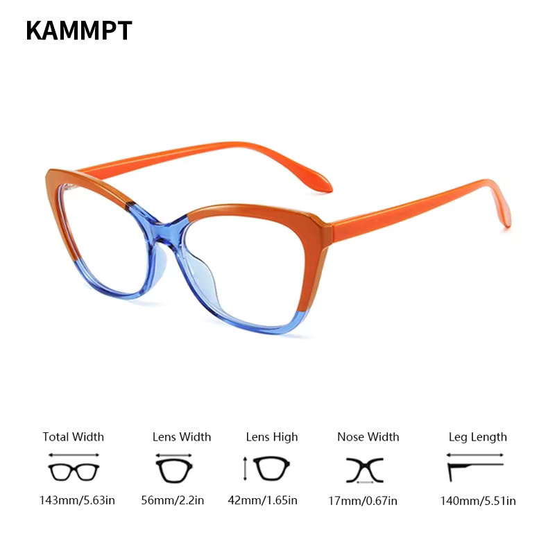 KAMMPT Korrektionsbrille Cat Eye, Vollrand, Kunststoff, Multicolor, Damen, Blaulichtfilter - Bild 3