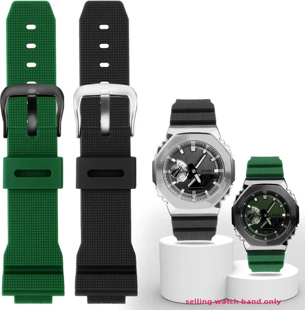 Casio Uhrenarmband Silikon, Schwarz, Unisex, 16mm - Bild 1