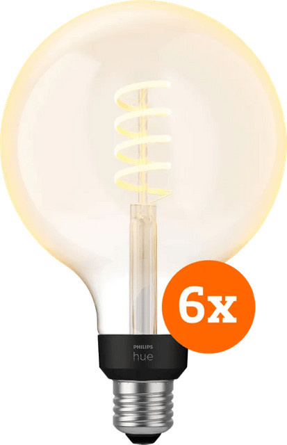 Philips Hue Filament LED-Lampe Globe XL White Ambiance, 6er-Pack, transparent - Bild 1