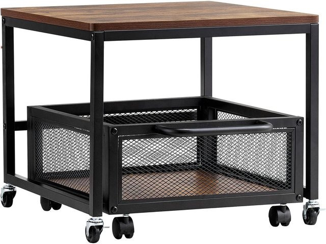 Buying Solutions MB Mini-Kühlschrankständer mit Aufbewahrungswagen und Schwenkrädern in Hellbraun - Bild 1