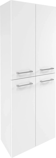 Fackelmann Doppel-Hochschrank Verona Weiß Hochglanz mit 4 Türen, B/T/H: 60 x 31,8 x 162 cm - Bild 1