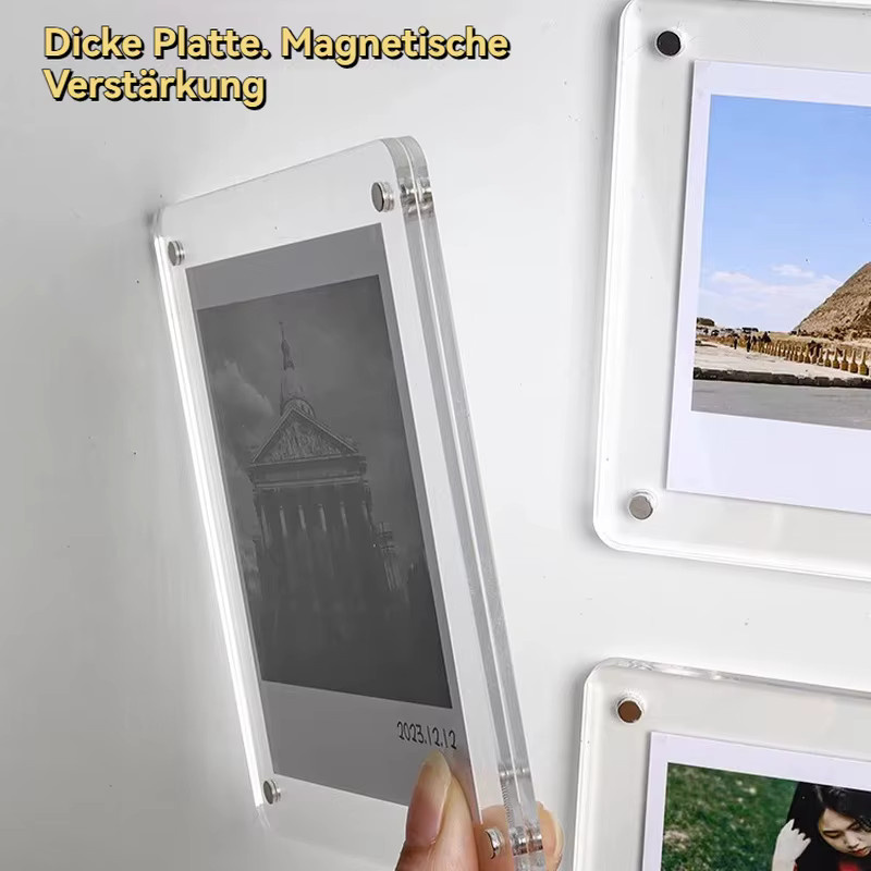 Magnetische Acryl-Fotodisplay-Platine in Transparent für Polaroid und Karten als Kühlschrankmagnetrahmen - Bild 2