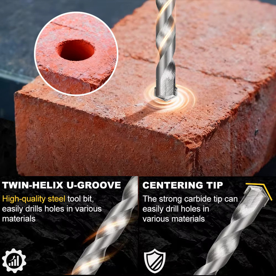 CMCP Hartmetall-Wand-Steinbohrer Set in Silber für Beton, Ziegel, Marmor und Fliesen, Durchmesser: 3 bis 10 mm - Bild 4