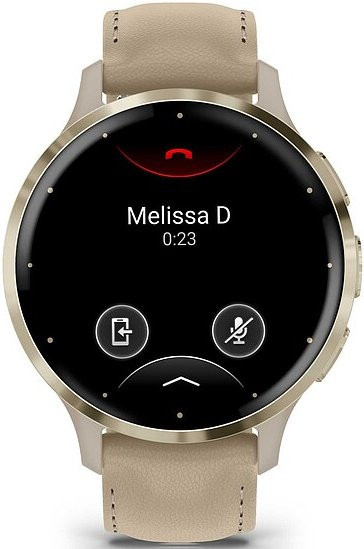 Garmin Smartwatch Venu 3S, Lederband, Gold, 41 mm, Unisex - Bild 1