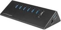 LC Power USB-Hub LC-HUB-ALU-2B-7 in Schwarz mit 7 USB 3.0 Ports inklusive Ladefunktion - Bild 1