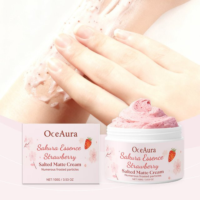 Sakura-Essence Strawberry Salted Matte Cream Peeling Body Polish, 100 g - Bild 1