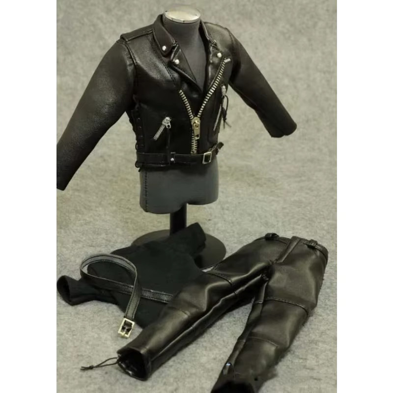 ZYTOYS Soldier Black Cool Male Leather Jacket Coat Jeans Clothes Set, Zubehör - Bild 3