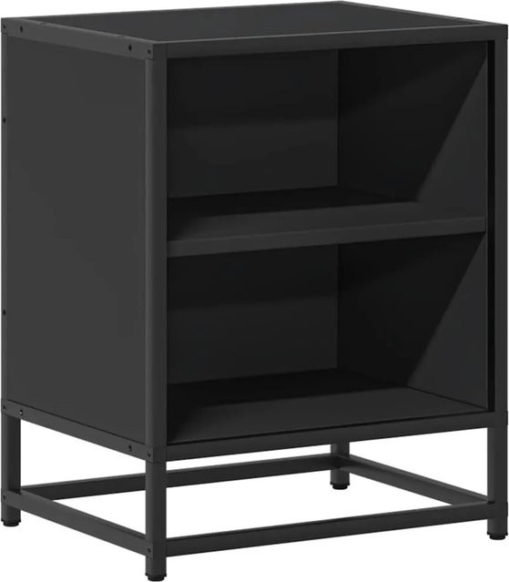vidaXL Nachttisch Schwarz aus Holzwerkstoff und Metall für dein Schlafzimmer B/T/H: 40 x 31 x 50 cm - Bild 1