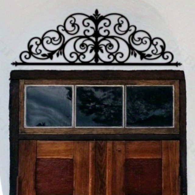 CIFBUY Art Deco Iris Scroll Metall-Wandkunst in Schwarz mit floralem Blumenmotiv - Bild 1
