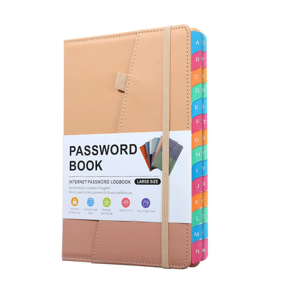 A5 Passwortbuch mit alphabetischen Tabs und Hardcover aus Kunstleder für Erwachsene - Bild 2