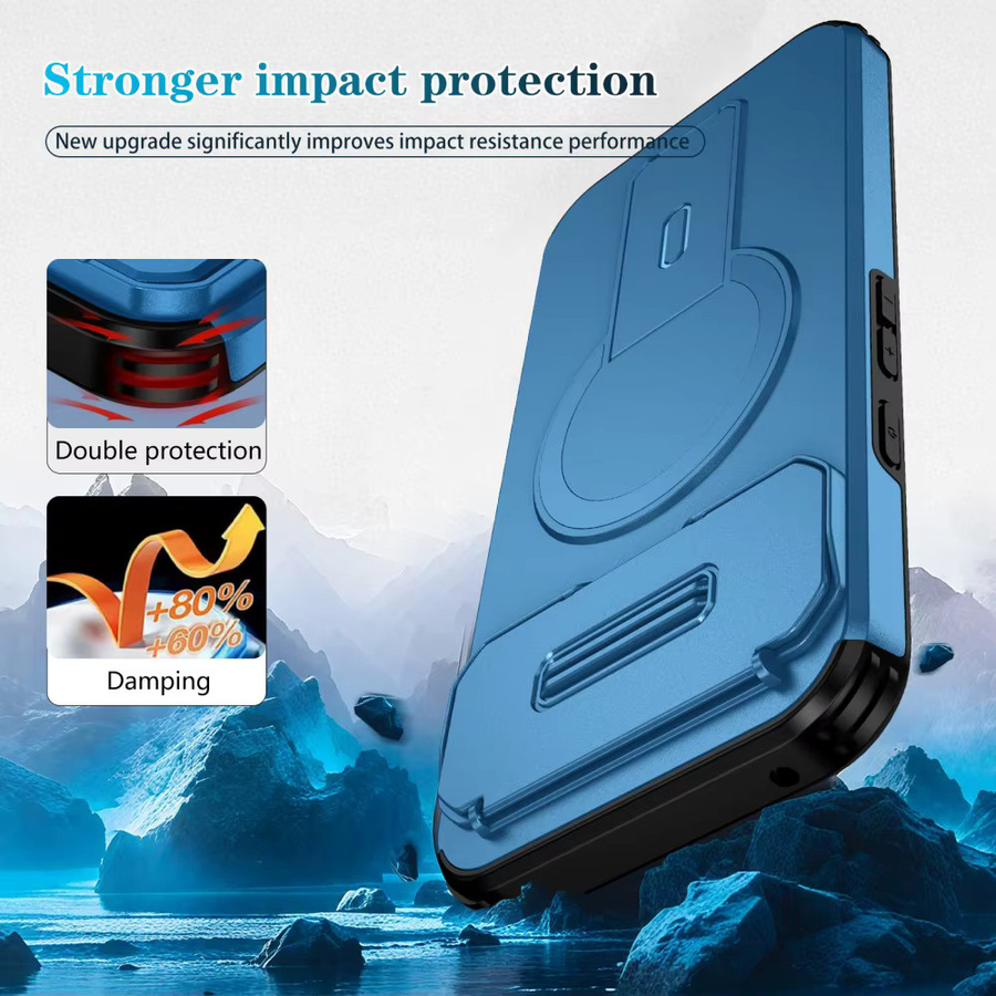 DO AS YOU WISH Magnetische Handyhülle mit Slide-Kamera-Abdeckung und Kickstand für Google Pixel 9, 10 Pro XL und 9A in Blau - Bild 2