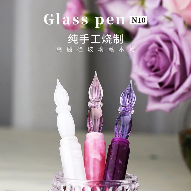 MAJOHN Master Craftsman N10 Glas-Tauchstift zum Schreiben, Zeichnen und Üben in Weiß - Bild 1