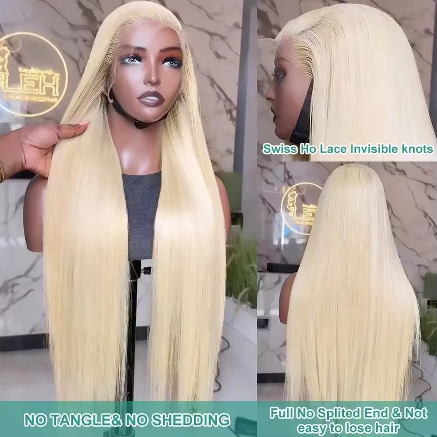 mayfive Echthaar-Perücke, blonde 613, transparente Spitze-Frontal-Perücke, Unisex - Bild 2