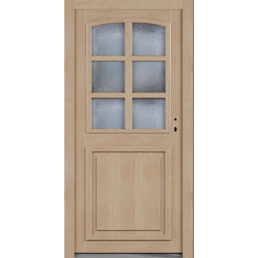 Roro Nebeneingangstür OHE 1006 Fichte mit Glaseinsatz, Farbe Braun/Beige, B/H: 110 x 210 cm, DIN Rechts - Bild 2