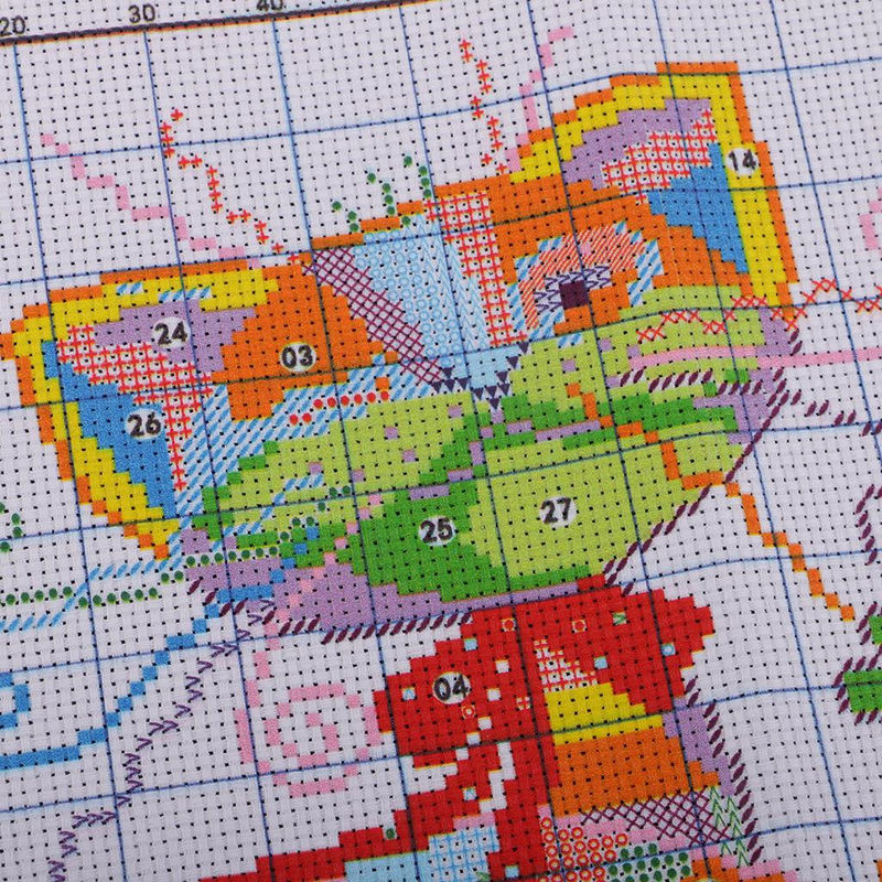 Buntes Kreuzstich-Stickset mit Katzenmotiv für Anfänger, Textil-Dekoration mehrfarbig, B/H: 25 x 33 cm - Bild 4