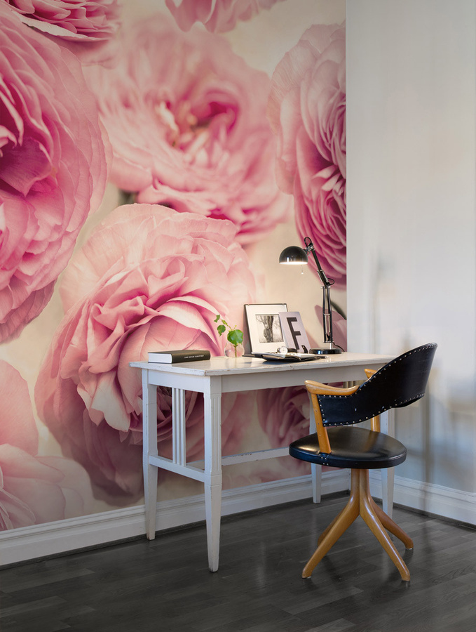 Rebel Walls Mural Summer Wind Pink – Florale Fototapete aus Vlies mit botanischem Design - Bild 1