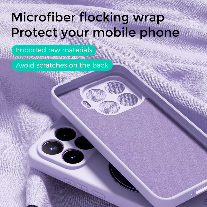 Magnetische Flüssigsilikon-Schutzhülle für Xiaomi 17T Pro und Xiaomi 17T mit Ständer und Ring in Blau und Lila - Bild 3