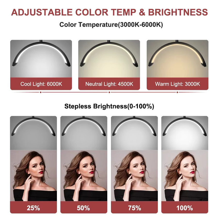 OWJHE Moderne 20W LED Mondlampe in Weiß für Schönheitssalon und Wimpernverlängerung - Bild 3