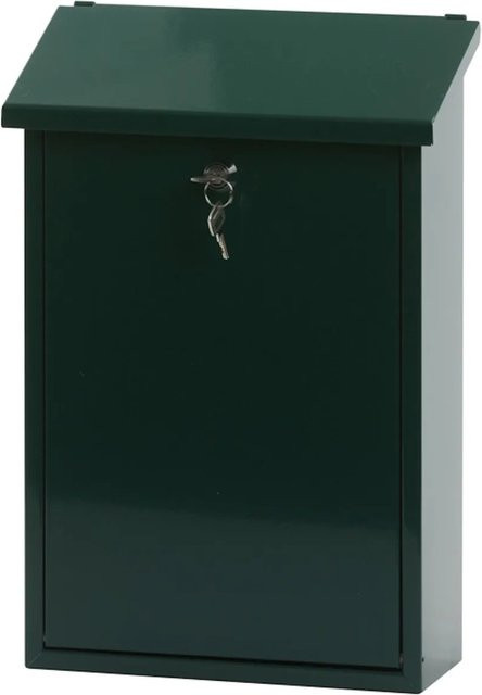 PROREGAL Wandbriefkasten Toledon mit Schrägdach und Zylinderschloss in Grün, H x B x T: 40 x 27 x 12 cm - Bild 1