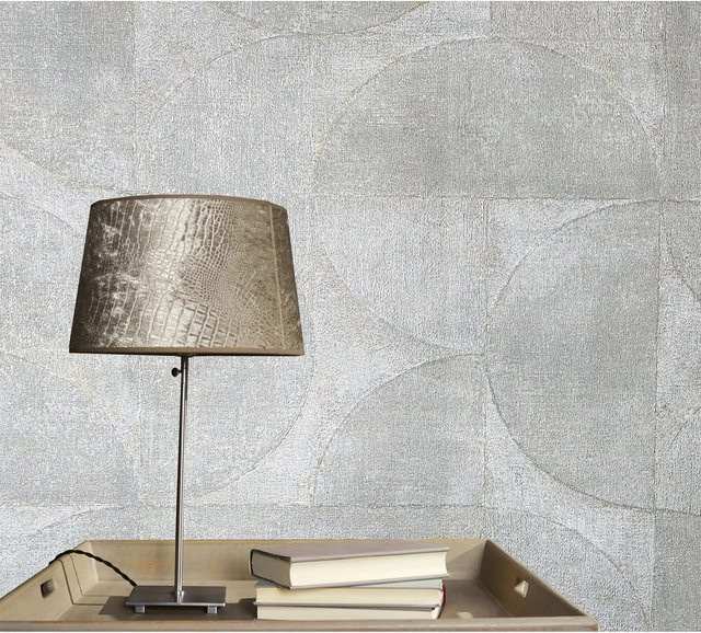Marburg Vliestapete Vintage Deluxe geometrische Struktur in Pearl White Grey mit FSC-Zertifizierung - Bild 1