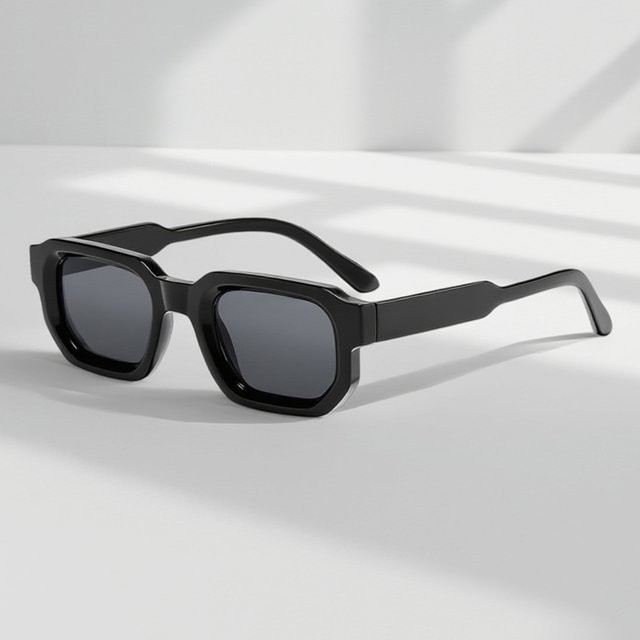 FUQIAN Sonnenbrille Square, Vollrand, Unisex, Schwarz, Kunststoff - Bild 1